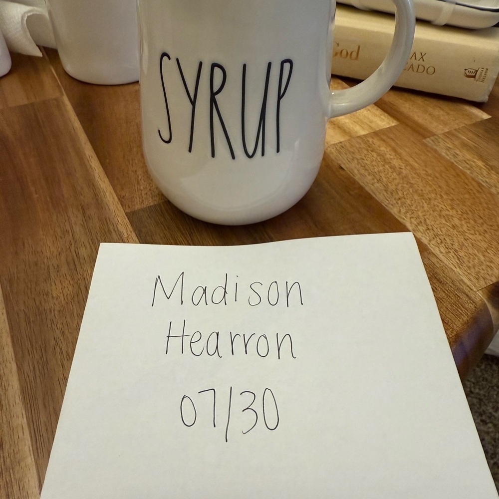 Rae Dunn Cream Syrup Mug